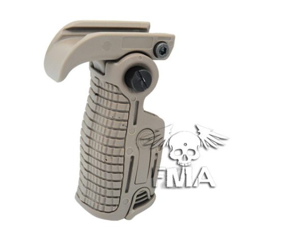 FMA Adjustable Folding Grip FGGK-S on RIS Rail - Tan