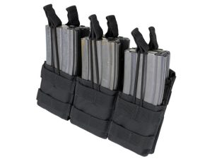 Triple Stacker Open-Top 6xM4/6xM16 Mag MOLLE Pouch Black
