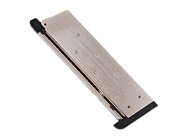 WE Gas Magazine for WE M1911 GBB, 15 BBs, M.E.U. Type - Silver WE Gas Magazine for WE M1911 GBB, 15 BBs, M.E.U. Type - Silver