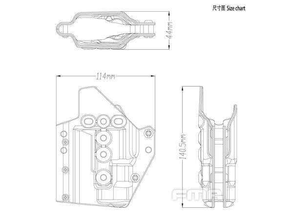 FMA Low Kydex Holster (G-Series with Flashlight ALPC), Right Hand - Black FMA Low Kydex Holster (G-Series with Flashlight ALPC), Right Hand - Black