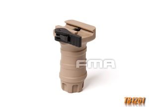 FMA Short Vertical STUBBY Grip with QD RIS Rail Mount - Tan FMA Short Vertical STUBBY Grip with QD RIS Rail Mount - Tan