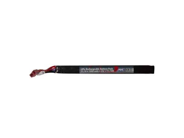 ASG Li-Pol Battery 11,1V 1000mAh, 25C, T-Dean - Stick (Long) ASG Li-Pol Battery 11,1V 1000mAh, 25C, T-Dean - Stick (Long)