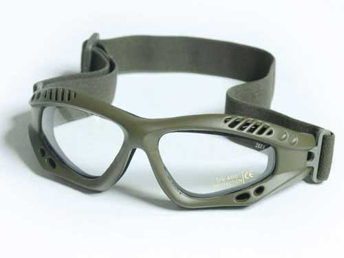 Glasses AIR COMMANDO Mil-Tec OLIVE clear