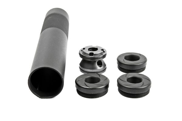 ML Aluminum Suppressor WHISPER MOCK SILENCER 175 x 30 mm, Medium - Black ML Aluminum Suppressor WHISPER MOCK SILENCER 175 x 30 mm, Medium - Black