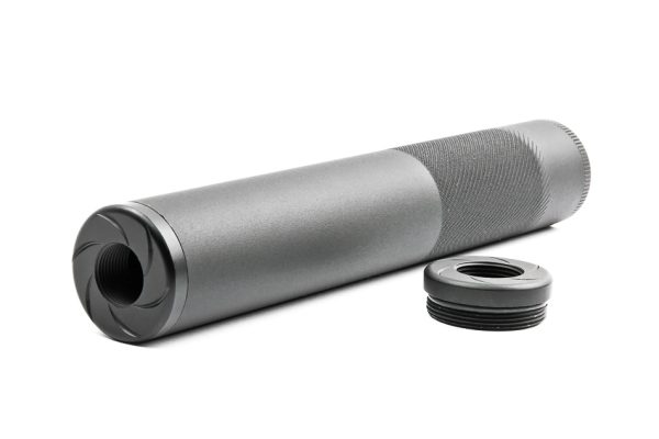 ML Aluminum Suppressor WHISPER MOCK SILENCER 215 x 30 mm, Long - Black ML Aluminum Suppressor WHISPER MOCK SILENCER 215 x 30 mm, Long - Black