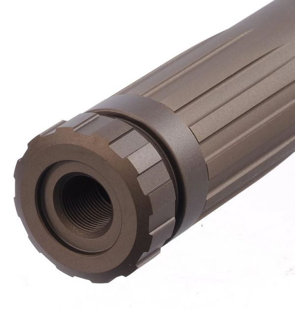 AA Aluminum Silencer AAP 169x35 mm, 14- mm CCW - Tan AA Aluminum Silencer AAP 169x35 mm, 14- mm CCW - Tan