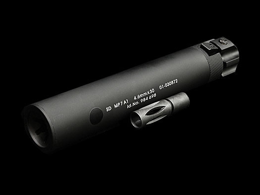 Angry Gun QD Power-Up Silencer for WE SMG-8 (MP7) GBB, 12- mm (CCW) - Black