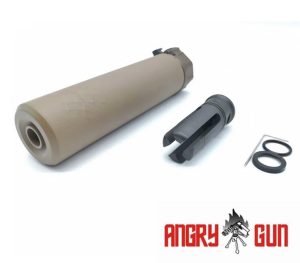 Angry Gun QD SOCOM556 Silencer (Full Markings), 14- mm (CCW) - Tan Angry Gun QD SOCOM556 Silencer (Full Markings), 14- mm (CCW) - Tan