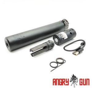 Angry Gun QD SOCOM762 Silencer (Full Markings) with Tracer unit, 14- mm (CCW) - Black Angry Gun QD SOCOM762 Silencer (Full Markings) with Tracer unit, 14- mm (CCW) - Black
