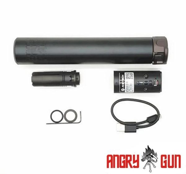 Angry Gun QD SOCOM762 Silencer (Full Markings) with Tracer unit, 14- mm (CCW) - Black