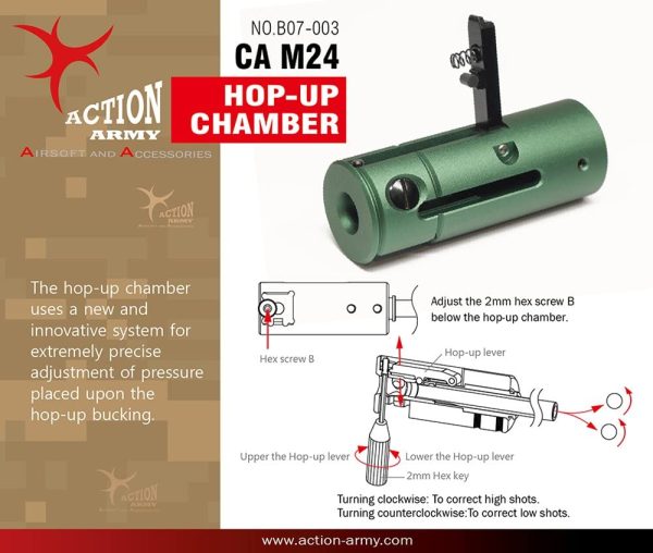 AA CNC Aluminum Hop-up Unit for CA M24 - Green AA CNC Aluminum Hop-up Unit for CA M24 - Green