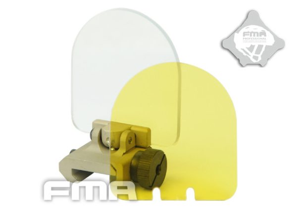 FMA Folding Protective Sight Lens Cove on RIS rail - Tan FMA Folding Protective Sight Lens Cove on RIS rail - Tan