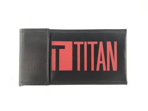TITAN Safety Fireproof Bag for Batteries, 24.5x10.5 cm - Black