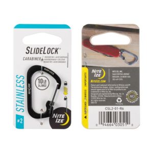 SLIDELOCK® CARABINER STAINLESS STEEL, black - size 2 SLIDELOCK® CARABINER STAINLESS STEEL, black - size 2
