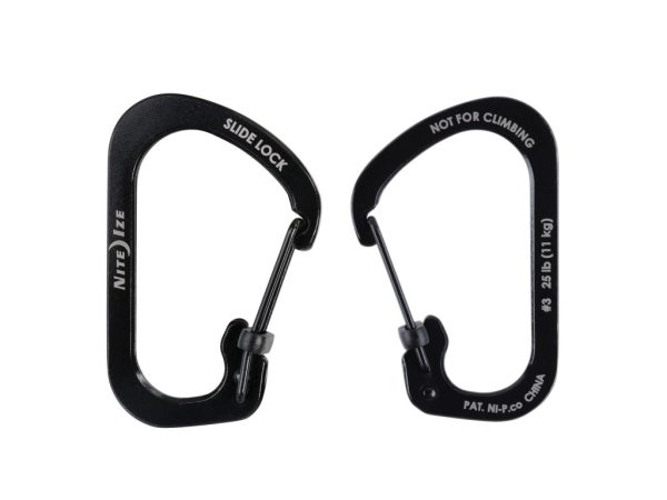 SLIDELOCK® CARABINER STAINLESS STEEL, black - size 3 SLIDELOCK® CARABINER STAINLESS STEEL, black - size 3