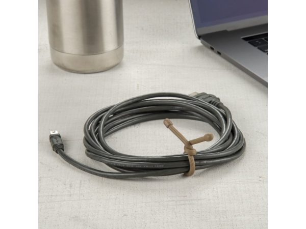 GEAR TIE® REUSABLE RUBBER TWIST TIE™ (2pcs), coyote - length 6"