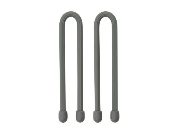 GEAR TIE® REUSABLE RUBBER TWIST TIE™ (2pcs), Charcoal - length 6"