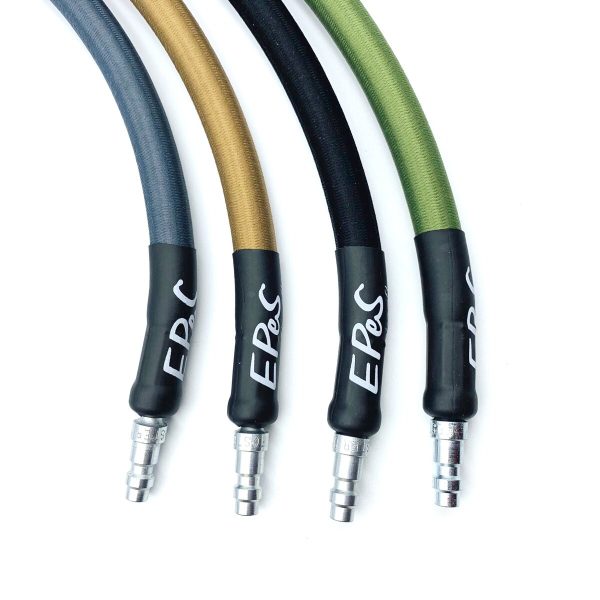 EPeS IGL HPA S&F Braided Hose, 20 cm, QD Foster + 1/8 NPT - Grey EPeS IGL HPA S&F Braided Hose, 20 cm, QD Foster + 1/8 NPT - Grey