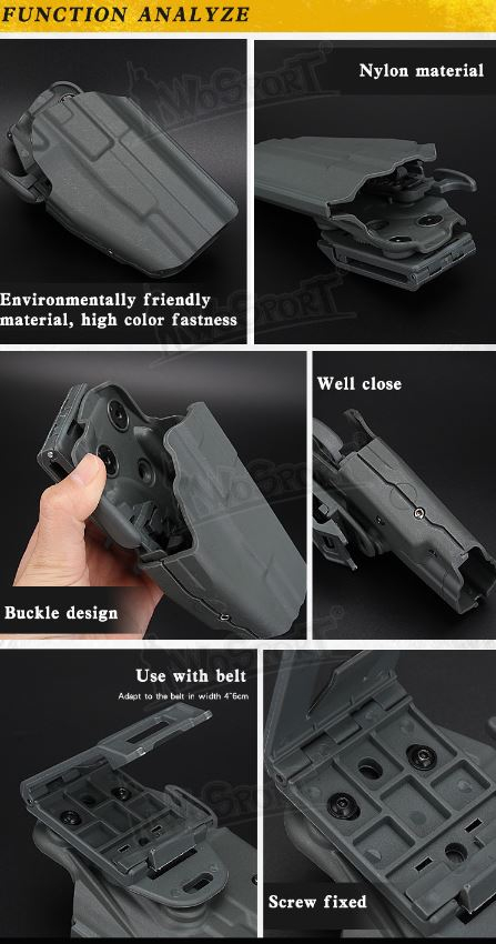 WST GB-34 Universal Holster for Compact Pistols, Right Hand - Black