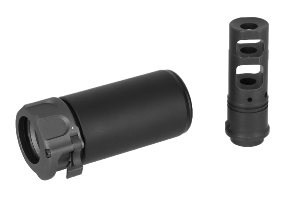 Angry Gun QD WARDEN BLAST Silencer (Full Markings), 14- mm (CCW) - Black