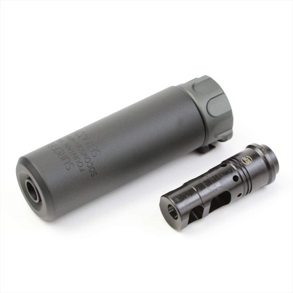 Angry Gun QD Mini SOCOM556 Silencer (Full Markings), 14- mm (CCW) - Tan
