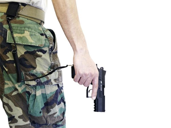 ASG Pistol Retention Lanyard with Carabiner - Black
