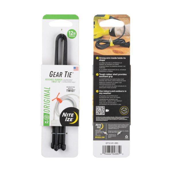 GEAR TIE® REUSABLE RUBBER TWIST TIE™ (2pcs), Black - length 12" GEAR TIE® REUSABLE RUBBER TWIST TIE™ (2pcs), Black - length 12"