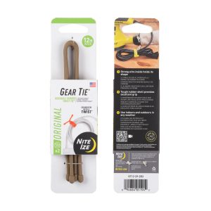 GEAR TIE® REUSABLE RUBBER TWIST TIE™ (2pcs), Coyote - length 12" GEAR TIE® REUSABLE RUBBER TWIST TIE™ (2pcs), Coyote - length 12"