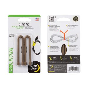 GEAR TIE® REUSABLE RUBBER TWIST TIE™ (2pcs), coyote - length 6" GEAR TIE® REUSABLE RUBBER TWIST TIE™ (2pcs), coyote - length 6"
