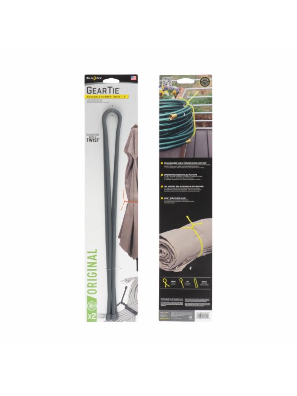 GEAR TIE® TWIST TIE, CHARCOAL - length 32"