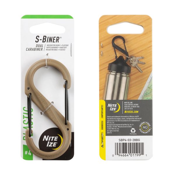 S-BINER® PLASTIC DUAL CARABINER, coyote - size 4 S-BINER® PLASTIC DUAL CARABINER, coyote - size 4
