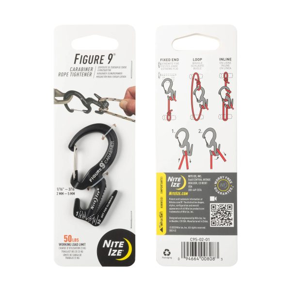 FIGURE 9® CARABINER ROPE TIGHTENER in metal color - small S FIGURE 9® CARABINER ROPE TIGHTENER in metal color - small S