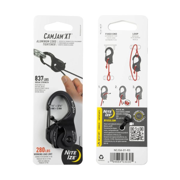 CamJam® XT™ Aluminum Rope Tightener, black - regular