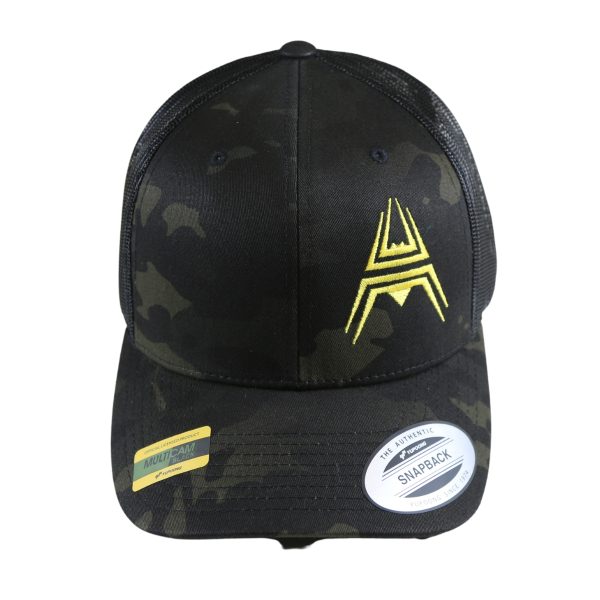 Retro Trucker Cap ANAREUS Spider logo yellow - Multicam BLACK® Retro Trucker Cap Spider logo yellow - Multicam BLACK®
