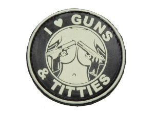 3D PVC I LOVE GUNS AND TITTIES Patch - Black / White 3D PVC I LOVE GUNS AND TITTIES Patch - Black / White