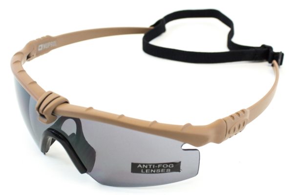 NUPROL Safety Glasses BATTLE PRO'S, Smoked Lens - Tan NUPROL Safety Glasses BATTLE PRO'S, Smoked Lens - Tan
