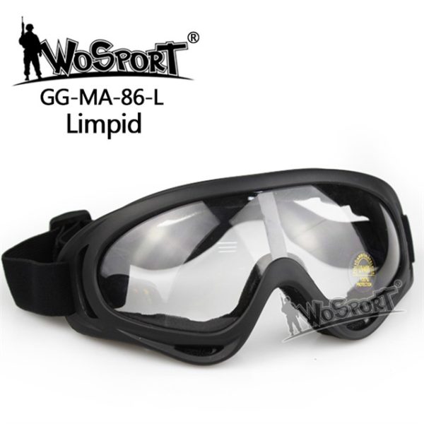WST MA-86 Safety Goggles, Clear Visor – Black