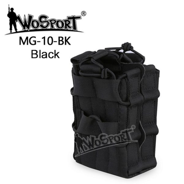 WST MOLLE DOUBLE BAG Pouch for 2 Rifle Magazines – Black