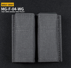 WST FAST Type 9mm Pistol Magazine MOLLE Double Pouch – Grey WST FAST Type 9mm Pistol Magazine MOLLE Double Pouch – Grey