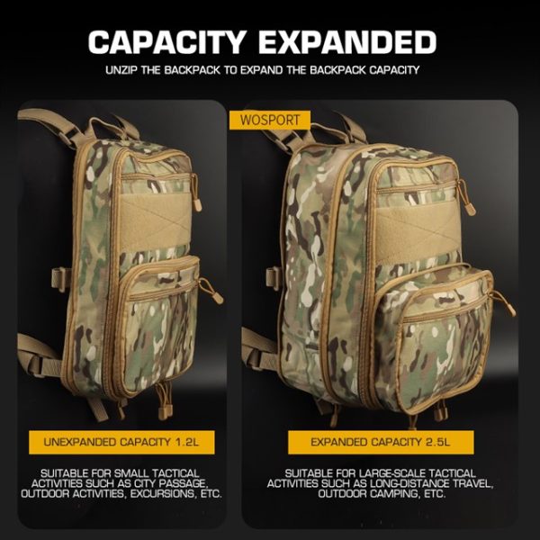 WST MOLLE Tactical FLAT Backpack – Green