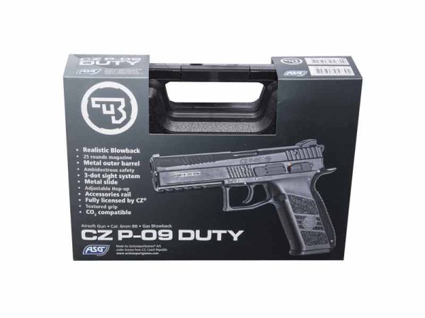 ASG CZ P-09 GBB Pistol with Metal Slide, Hard Case - Tan
