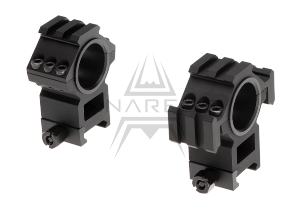 Tri-Side Rail 25.4mm / 30mm Mount Rings - Black