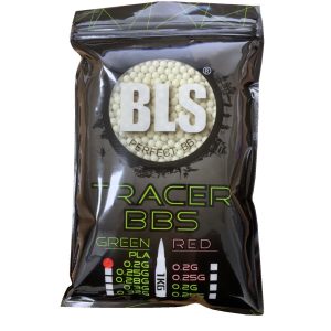 BLS BIO TRACER Airsoft Pellets 0.20g, 5000 BBs (Bag) - Green BLS BIO TRACER Airsoft Pellets 0.20g, 5000 BBs (Bag) - Green