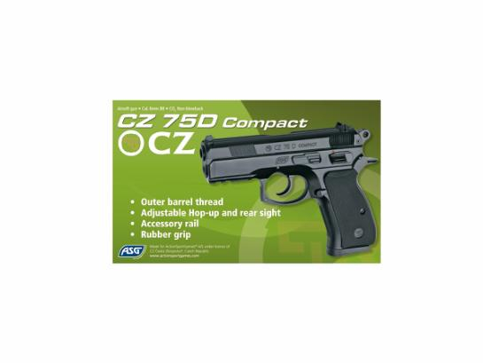 ASG CZ 75D Compact GNB CO2 Pistol (Fixed Slide) - Black ASG CZ 75D Compact GNB CO2 Pistol (Fixed Slide) - Black