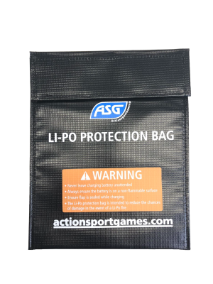 ASG Protective Non-Flammable Bag for Batteries, 21x18 cm - Black
