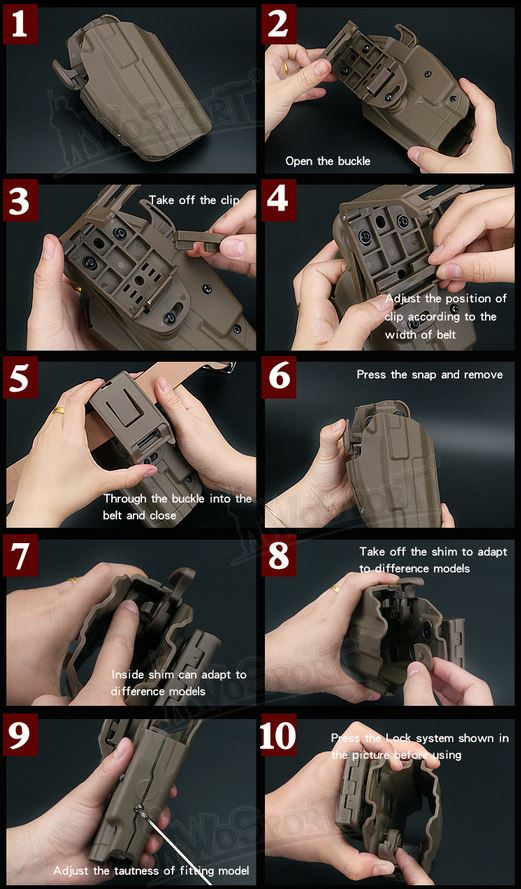 WST GB-34 Universal Holster for Compact Pistols, Right Hand - Grey WST GB-34 Universal Holster for Compact Pistols, Right Hand - Grey