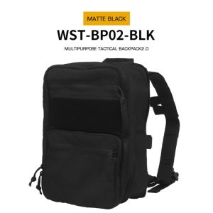 WST MOLLE Tactical FLAT Backpack 2.0 – Black