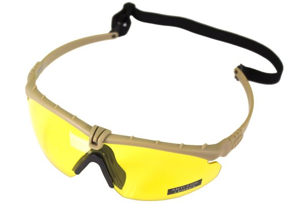 NUPROL Safety Glasses BATTLE PRO'S (with Insert), Yellow Lens - Tan NUPROL Safety Glasses BATTLE PRO'S (with Insert), Yellow Lens - Tan