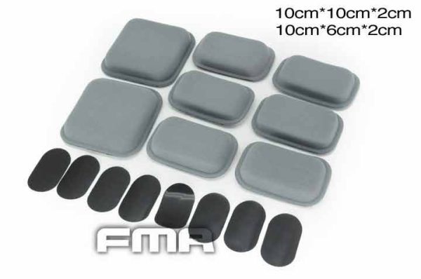 FMA Set of Protective Helmet Pads, 8 Pieces - Grey FMA Set of Protective Helmet Pads, 8 Pieces - Grey