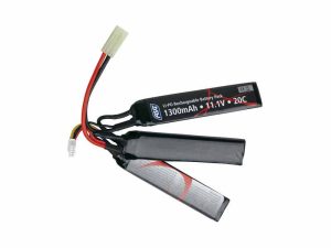 ASG Li-Pol Battery 11.1V 1300mAh, 20C, Tamiya - Crane (3-pieces)